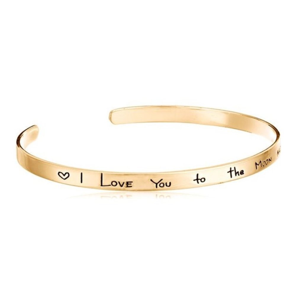 "I love you to the moon and back" bracelet Gold
